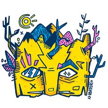 Montañas, ilustración inspirada en una canción del grupo TELEBIT. . Graphic Design, Traditional illustration, and Digital Illustration project by Varduk Varduk - 04.19.2020