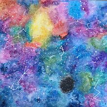 Mi galaxia!. Projekt z dziedziny  Sztuki piękne, Kreat, wność i Malowanie akwarelą użytkownika francesca_deagnoi - 19.04.2020