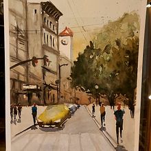 Paisajes urbanos en acuarela. Un proyecto de Arte urbano y Pintura a la acuarela de Malen Piegaro - 19.04.2020