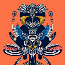 Tottem Pavo real. Un progetto di Illustrazione tradizionale di Sebastian Arteaga Martinez - 20.04.2020