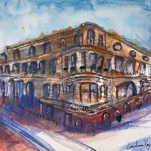 Mi Proyecto del curso: Dibujo arquitectónico con acuarela y tinta . Ilustrație arhitecturală și Pictură în acuarelă de Carolina Valle Gutiérrez - 04.20.2020