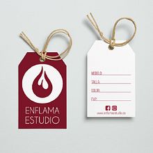 DISEÑO ETIQUETAS DE ROPA PARA LA MARCA ENFLAMA. Un proyecto de Diseño, Diseño gráfico, Ilustración tradicional e Ilustración vectorial de María Hierro García - 29.06.2018