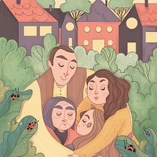 Together. Projekt z dziedziny Ilustracja c, frowa, Trad, c, jna ilustracja, R, sunek c, frow, Malarstwo c i frowe użytkownika Marta Ronci - 20.04.2020