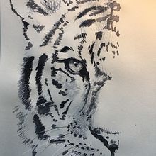 Keep calm tiger. Realistic Drawing, Traditional illustration, and Watercolor Painting project by Cristina Dominguez / Madame Sunday - 04.20.2020