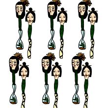 Proyecto Personal: Monstruas del jarrón - Diseño de estampados textiles. Design, and Traditional illustration project by Tania Suárez Castellano - 05.09.2020