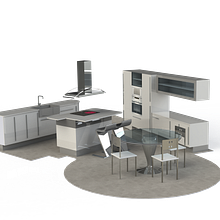 RENDERIZADO Y REDISEÑO COCINA. Un proyecto de 3D, Diseño, Diseño 3D, Diseño de interiores, Diseño industrial y Modelado 3D de María Hierro García - 20.09.2019