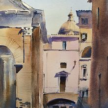 Rome, watercolour. Fine Arts, and Painting project by Ekaterina Chistiakova - 04.21.2020