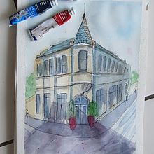 My project in Architectural Sketching with Watercolor and Ink course. Architectural Illustration, and Watercolor Painting project by Khadija - 04.18.2020
