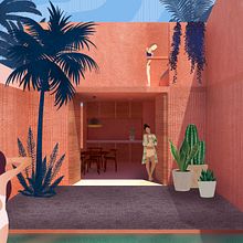 Playa Azul. Architecture, Interior Architecture, Traditional illustration, Architectural Illustration, and Digital Illustration project by As Chaires - 04.21.2020