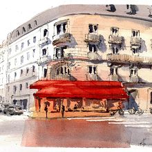 My project in Architectural Sketching with Watercolor and Ink course. Architecture project by Ron Heikes - 04.22.2020
