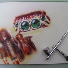 Tarantula en Aerografia MDF. Un proyecto de Bellas Artes, Dibujo artístico, Dibujo realista, Ilustración tradicional y Pintura de Juan Carlos Guevara Bustos - 22.04.2020