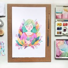 Bosque. Projekt z dziedziny  R, sunek, Trad, c, jna ilustracja, Ilustracje dla dzieci i Malowanie akwarelą użytkownika Alinailustra - 15.03.2020