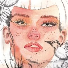Mujer con León. Un progetto di Disegno, Disegno a matita, Disegno digitale e Pittura ad acquerello di Marta Fernández - 23.04.2020
