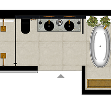 Banheiro Casal Noir . Un projet de Architecture d'intérieur et Illustration architecturale de Isabella Valentim - 20.04.2020