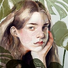 HEART OF WATERCOLOR. Portrait Drawing, Digital Drawing, and Watercolor Painting project by Elena Garnu - 04.23.2020