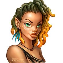 Elfas con dreads / diseño de personaje / Digital painting. Un progetto di Belle arti, Arte concettuale, Disegno, Disegno artistico, Disegno di ritratti, Disegno digitale, Direzione artistica, Design, Illustrazione tradizionale e Illustrazione digitale di Felixantos - 23.04.2020