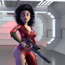 Diana "V" Cartoon (Jane Badler). Un progetto di 3D e Character design 3D di Rafael Rojo - 24.04.2020