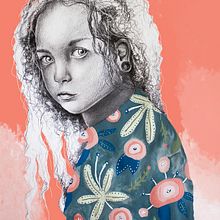 Mi Proyecto del curso: Retrato con lápiz, técnicas de color y Photoshop. Un proyecto de Dibujo a lápiz, Pintura acrílica y Pintura digital de srmz_g - 26.04.2020