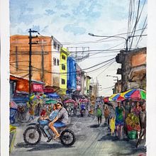 Proyecto: Paisajes urbanos en acuarela - Iquitos, Perú. Un proyecto de Pintura a la acuarela de Ana Méndez Rodríguez - 25.04.2020
