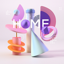 STAY HOME. Art Direction, 3D Design, 3D Modeling, and Photo Retouching project by Camilo Valencia Gonzalez - 04.26.2020