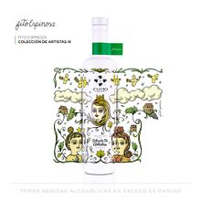 Botella de artista - Pisco Cuatro Gallos. Un proyecto de Dibujo artístico, Diseño gráfico e Ilustración digital de Fito Espinosa - 14.06.2018