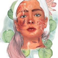Mi Proyecto del curso: Retrato ilustrado en acuarela. Fine Arts, Portrait Drawing, Traditional illustration, Botanical Illustration, Watercolor Painting, Digital Painting, and Photo Retouching project by Belén Aula Carmona - 04.27.2020