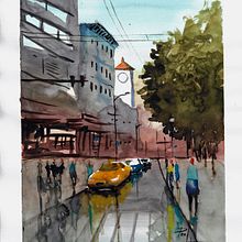 Mi Proyecto del curso: Paisajes urbanos en acuarela . Lukisan Cat Air proyek oleh Arq Paul Intriago Solorzano - 04.27.2020