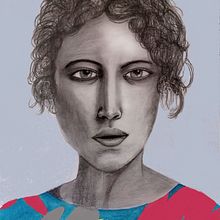 Mi Proyecto del curso: Retrato con lápiz, técnicas de color y Photoshop  La chica Pensativa.. Pencil Drawing, Traditional illustration, and Botanical Illustration project by Rocio martinez - 04.27.2020