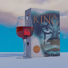 Libro Stephen King mas copa de vino Model 3d. 3D, Decoration, and Design project by Antar Chiboub - 04.28.2020