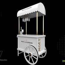 BarCart Moet_Chandon. 3D, 3D Design, Retail Design, and Product Design project by Jose Pineda - 04.29.2020