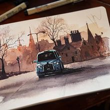 British Streets Ein Projekt aus dem Bereich Architektonische Illustration, Architektur, Zeichnung, Traditionelle Illustration, Sketchbook und Aquarellmalerei von Reha Sakar - 29.04.2020