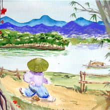 Mi Proyecto del curso: Ilustración en acuarela con influencia japonesa "no me pises". Un proyecto de Pintura a la acuarela de Angelika Villalta Soto - 02.05.2020