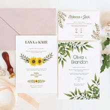 Papelaria de Casamento / Papelería de Boda. Watercolor Painting, Traditional illustration, Botanical Illustration, and Lettering project by Isabela F - 03.17.2019