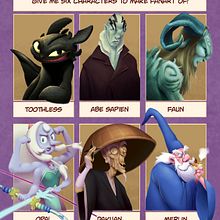 Six fanarts. Un proyecto de Dibujo, Dibujo digital, Diseño de personajes, Ilustración tradicional, Ilustración digital, Ilustración infantil y Pintura digital de Rafa Gámez - 30.04.2020