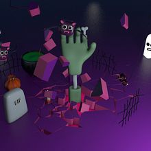 Terror rock cemetery. Un progetto di 3D, Progettazione 3D, Animazione, Animazione 3D, Character design 3D e Modellazione 3D di Anderson Silva - 23.05.2019