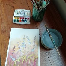  acuarela en negativo para ilustración botánica. Un proyecto de Ilustración botánica de Elisa Florez Fernandez - 29.04.2020