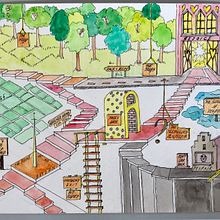 My 3rd attempt at this one! Find little people SO hard to draw - so have left them all out. Much happier. Memo to self - practise people!!. Traditional illustration, and Drawing project by Sandy Garfield - 05.08.2020