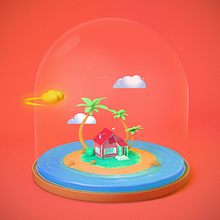 Mi Proyecto del curso: Creación de mundos 3D en miniatura con Procreate y Cinema 4D. 3D project by Omar Rodriguez - 05.01.2020