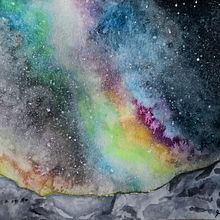 Técnicas modernas de aquarela: Aurora Boreal. Projekt z dziedziny Malowanie akwarelą użytkownika madeira_marcio - 04.05.2020