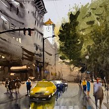 Paisaje urbano de Cordoba. wet . Watercolor Painting project by Viviana Fonseca - 05.02.2020