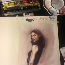 My project in Artistic Portrait with Watercolors course. Traditional illustration project by Carmelo Monaco - 05.02.2020