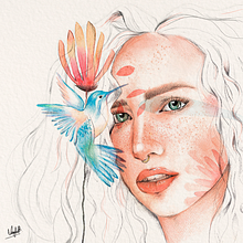 Mi Proyecto del curso: Retrato ilustrado en acuarela. Een project van Aquarelschilderen y Retoucheren van foto's van Vanessa Gutiérrez - 03.05.2020