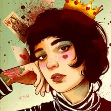 Rainha de Copas. Digital Illustration project by auurelianoo - 05.03.2020