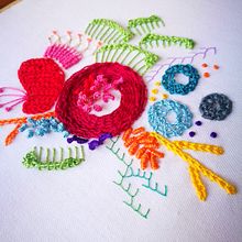 Mi Proyecto del curso: Técnicas avanzadas de bordado: puntadas y composiciones con volumen. Een project van Craft,  Beeldende kunst, Borduurwerk, Grafisch ontwerp y DIY van Verónica López - 03.05.2020