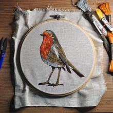 Meu projeto do curso: Pintar com linha: técnicas de ilustração têxtil . % Rosana Braga tarafından hazırlanan Nakış projesi - 05.24.2020