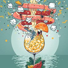 Tanqueray Sevilla. Traditional illustration, and Digital Illustration project by Victor Beuren - 12.04.2019