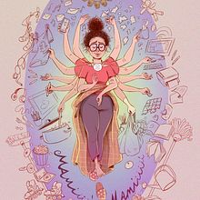 La Maternidad y el Teletrabajo en tiempos del coronavirus. Traditional illustration project by alicia borges - 05.04.2020