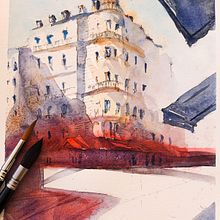 I love Paris. Architecture, Fine Arts, Creativit, Drawing, Painting, and Watercolor Painting project by Neus Roso - 05.04.2020