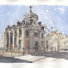My project in Architectural Sketching with Watercolor and Ink course. Character Design, Creative Consulting, Creativit, Sketchbook, Sketching, Stor, and board project by Arunas Beksta - 05.05.2020