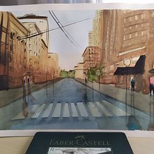 Mi Proyecto del curso: Paisajes urbanos en acuarela. Watercolor Painting project by lauromvil - 05.05.2020